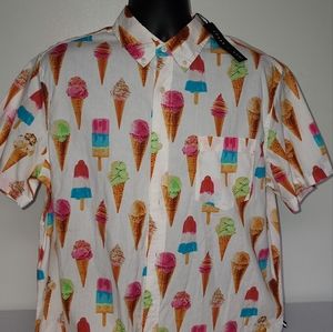 EDGAR + ASH Mens Large button down ice cream shirt